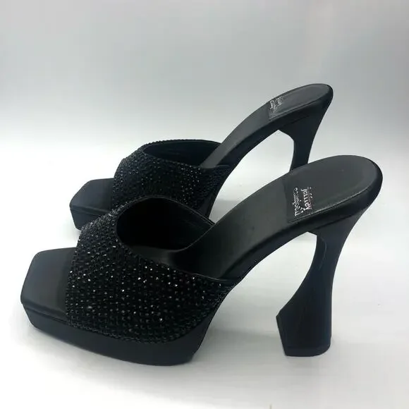 Jeffrey Campbell HollywoodJ Rhinestone Platform Square Toe Mule Black US 8 - Picture 5 of 11